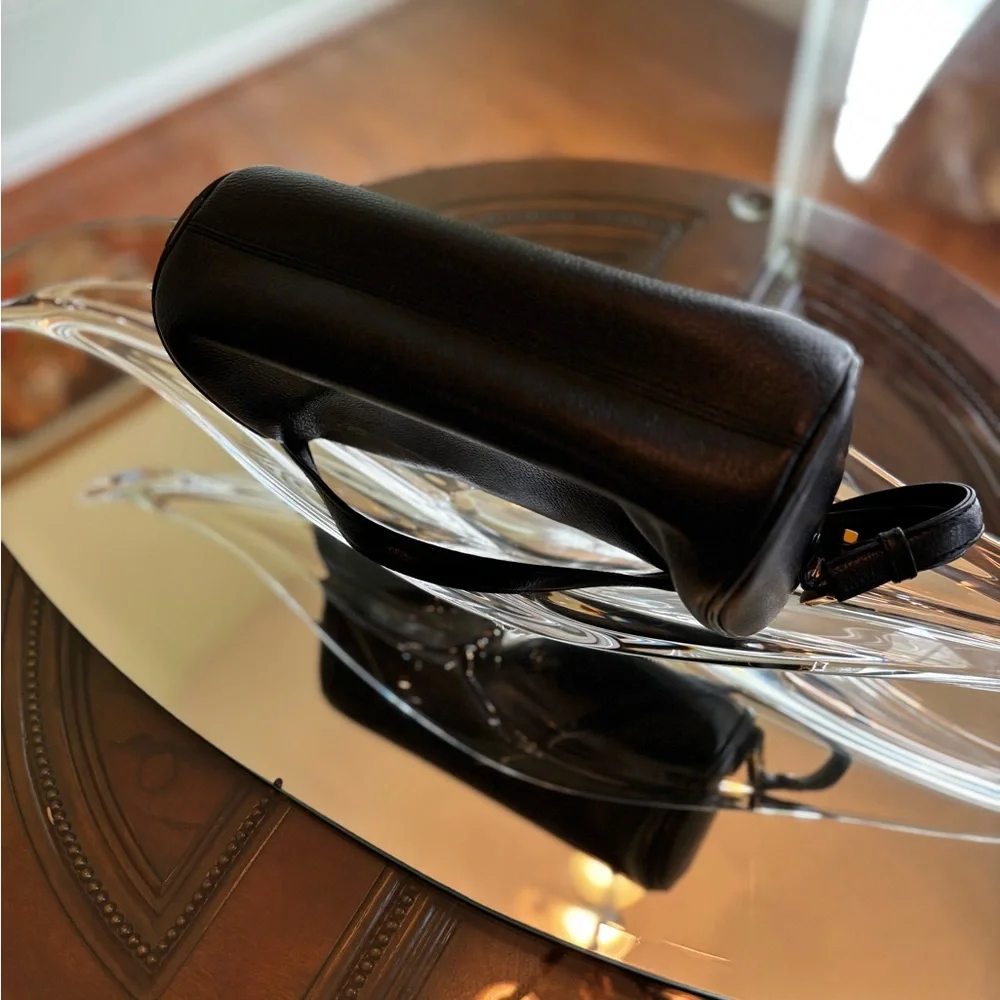 MCM Black Leather Papillion Shoulder Bag with Gold Accents - Picture 11 of 12